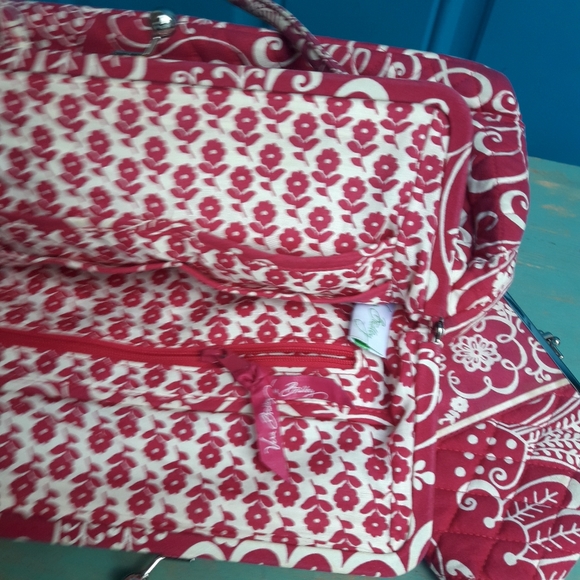 Hot Pink Kisslock Purse and Matching Clutch Classic Vera Bradley Handbag Set 2 - Picture 3 of 15